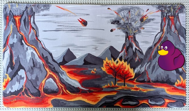 Premium Spielmatte (60 x 35cm) | "Feurige Berge"